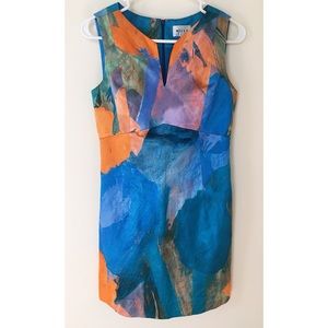 Sleeveless Blue Watercolor Dress